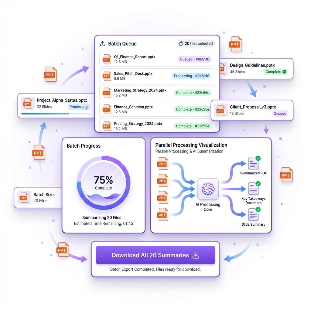 Summarize Multiple PPTs at Once - batch processing feature
