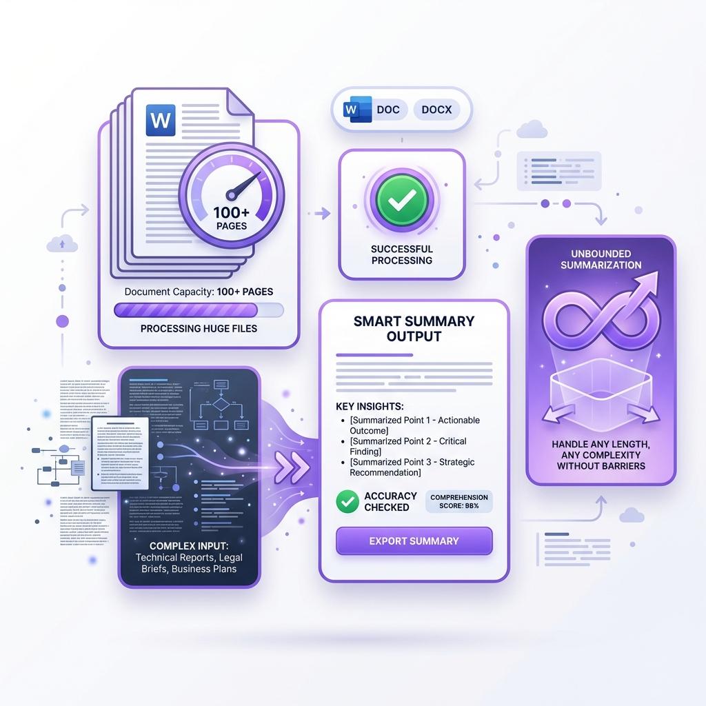 Get Summaries Even From Long or Complex Documents - handles large complex files