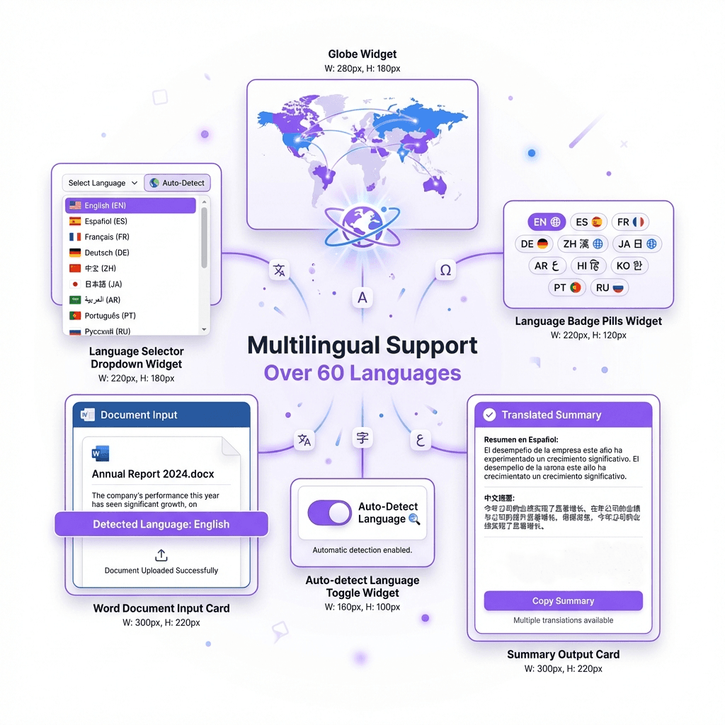 Summarize Documents in Over 60 Languages - multilingual support