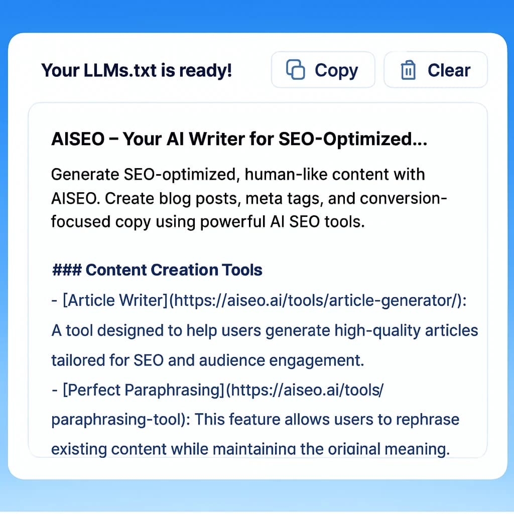 LLMs.txt generator overview