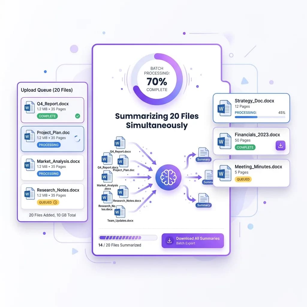 Summarize Multiple Word Files at Once - batch processing feature